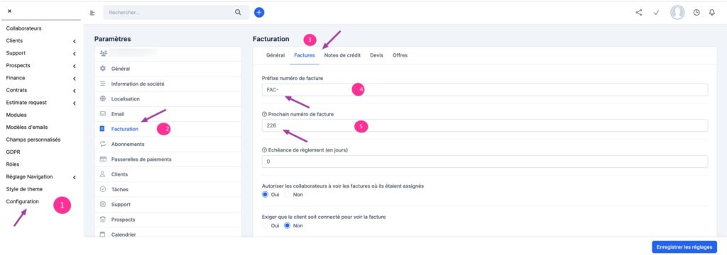 Numéroter les factures 1 Numéroter les factures