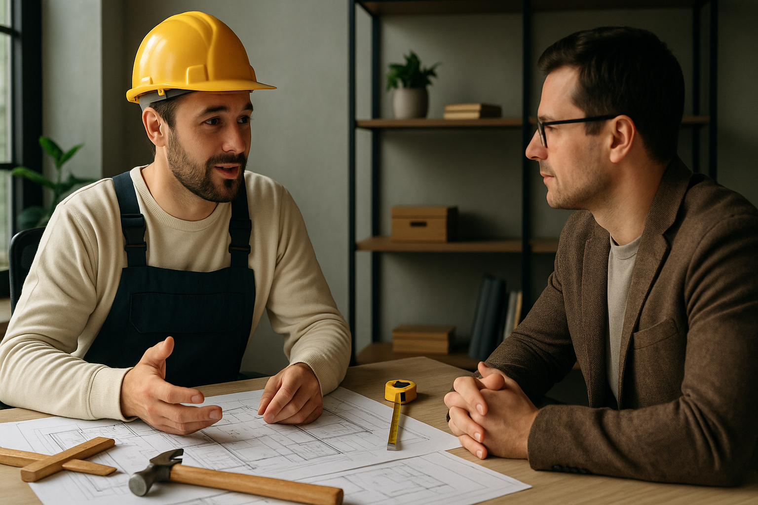 Artisan consultant avec un client pour comprendre ses besoins.