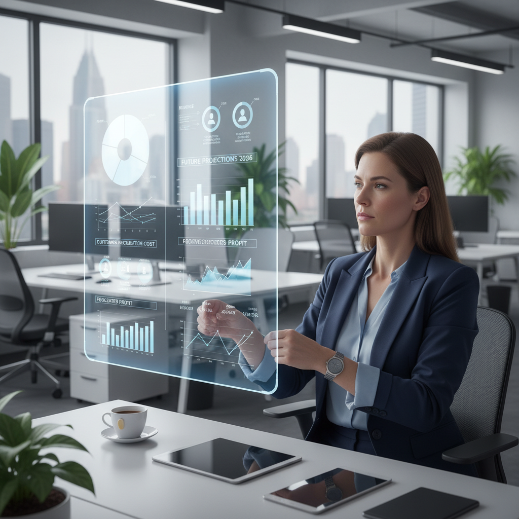 Le CRM gratuit ou pas cher : lequel choisir en 2026 pour votre entreprise ? 1 Un homme d'affaires devant un tableau de bord numérique, réfléchissant aux besoins de son entreprise en matière de CRM en 2026.