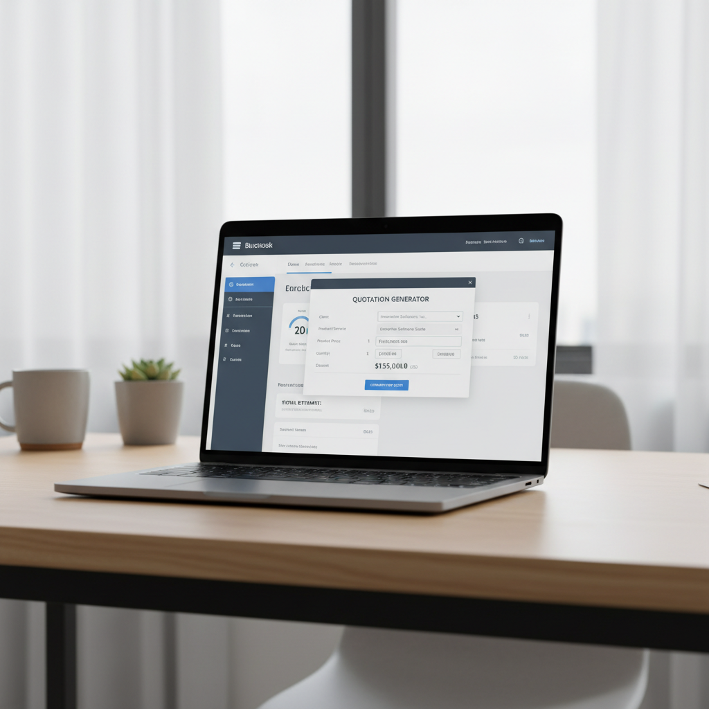 Interface de CRM affichant la création automatisée d'un devis professionnel.