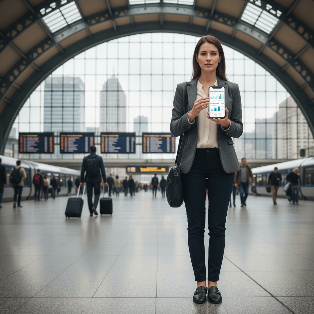 7 erreurs fatales à éviter lors du choix d’un CRM pour PME 3 Commercial utilisant une application CRM sur mobile en déplacement